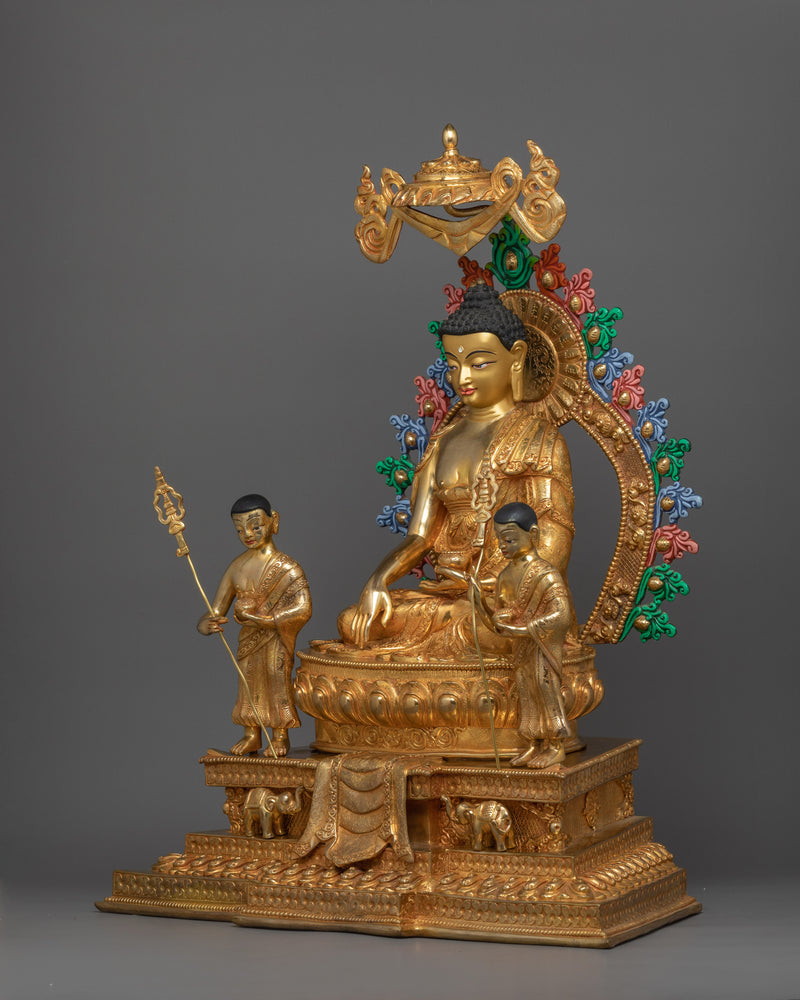 Shakyamuni Buddha On Thone With Disciples | Path To Enlightenment