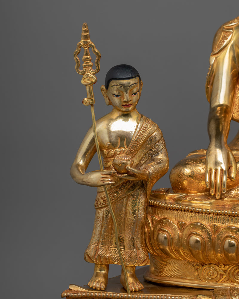 Shakyamuni Buddha On Thone With Disciples | Path To Enlightenment