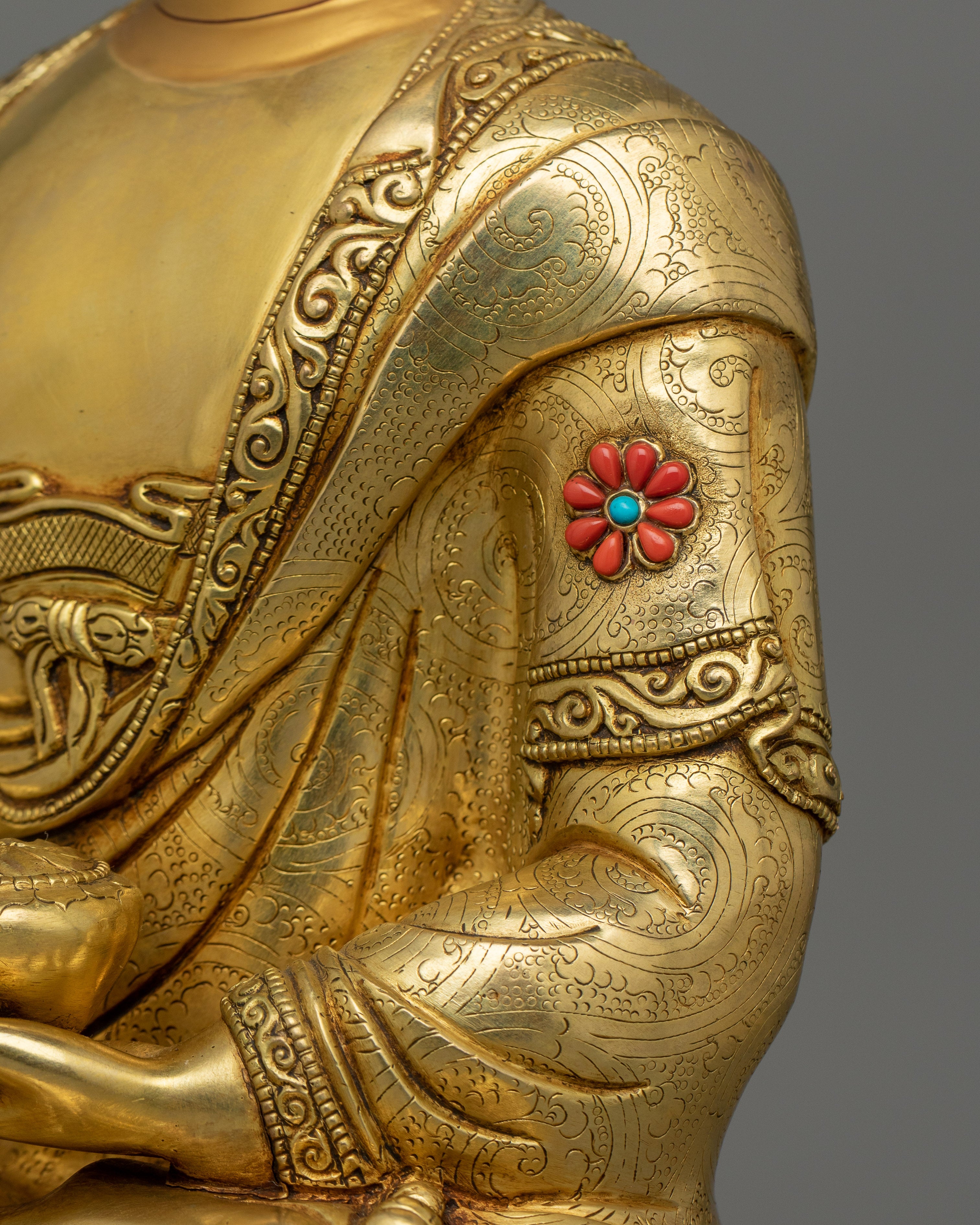 The Master of Dharma Shakyamuni Buddha | 24K Gold Gilded Sculpture