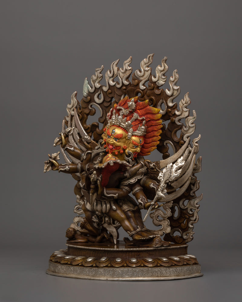 Handmade Silver Plated Vajrakilaya Statue | The Ultimate Obstacle Remover