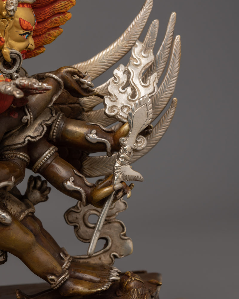 Handmade Silver Plated Vajrakilaya Statue | The Ultimate Obstacle Remover