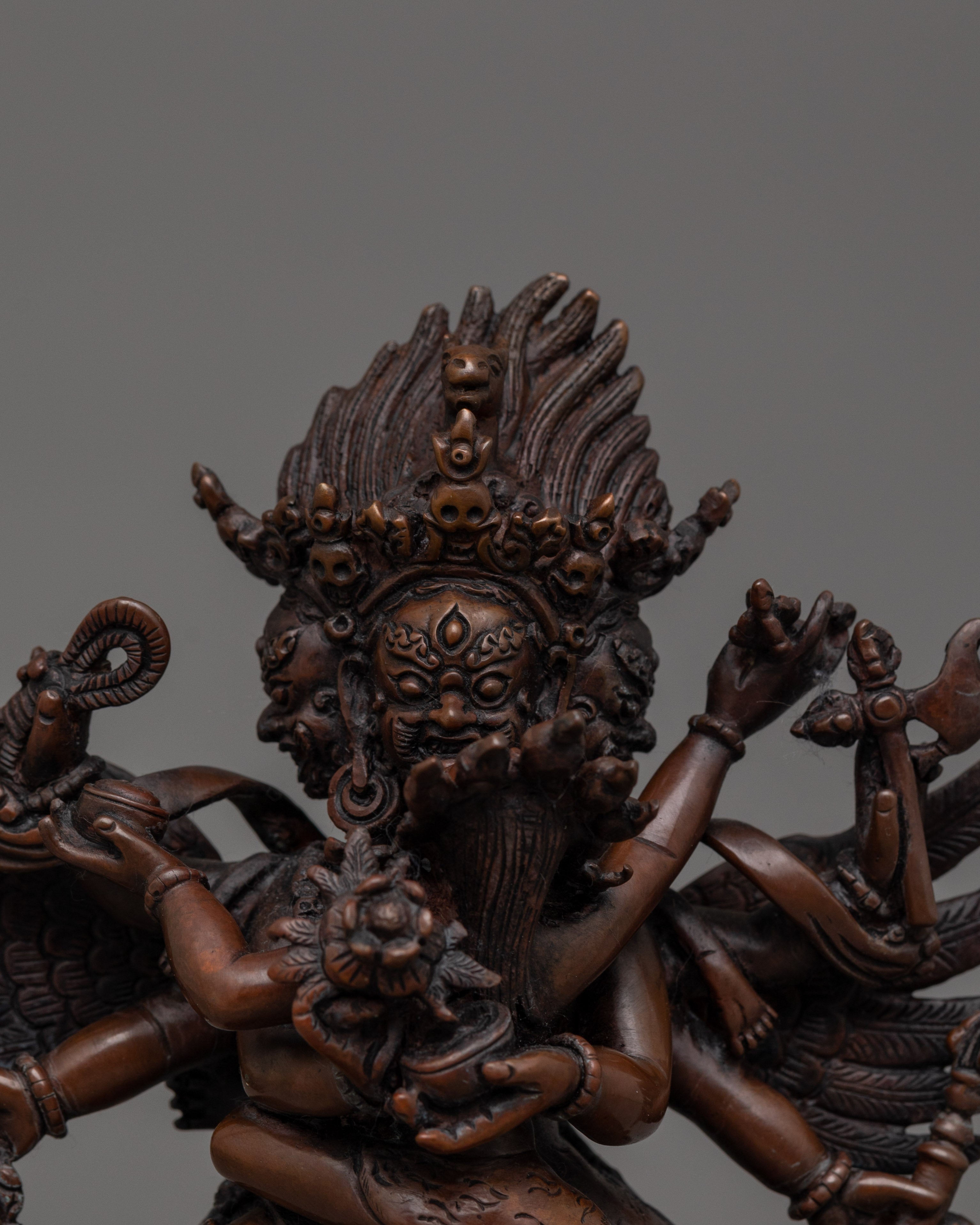 Hayagirve with Oxidized copper body Statue |The Wrathful Wisdom Protector