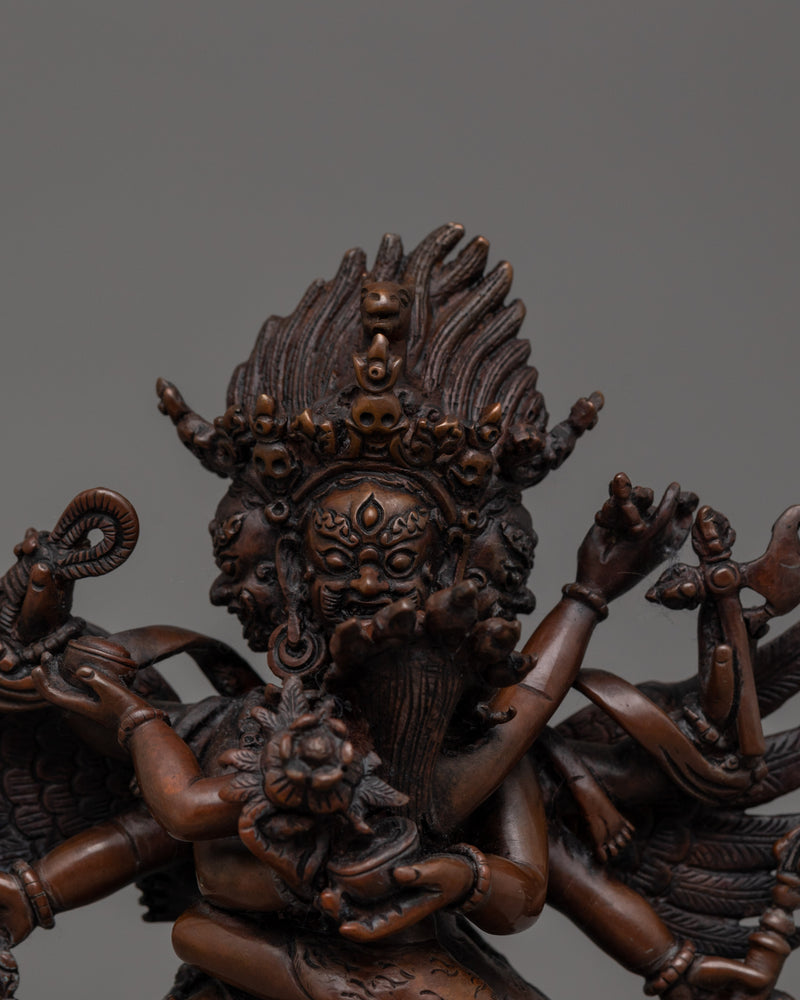 Hayagirve with Oxidized copper body Statue   |The Wrathful Wisdom Protector