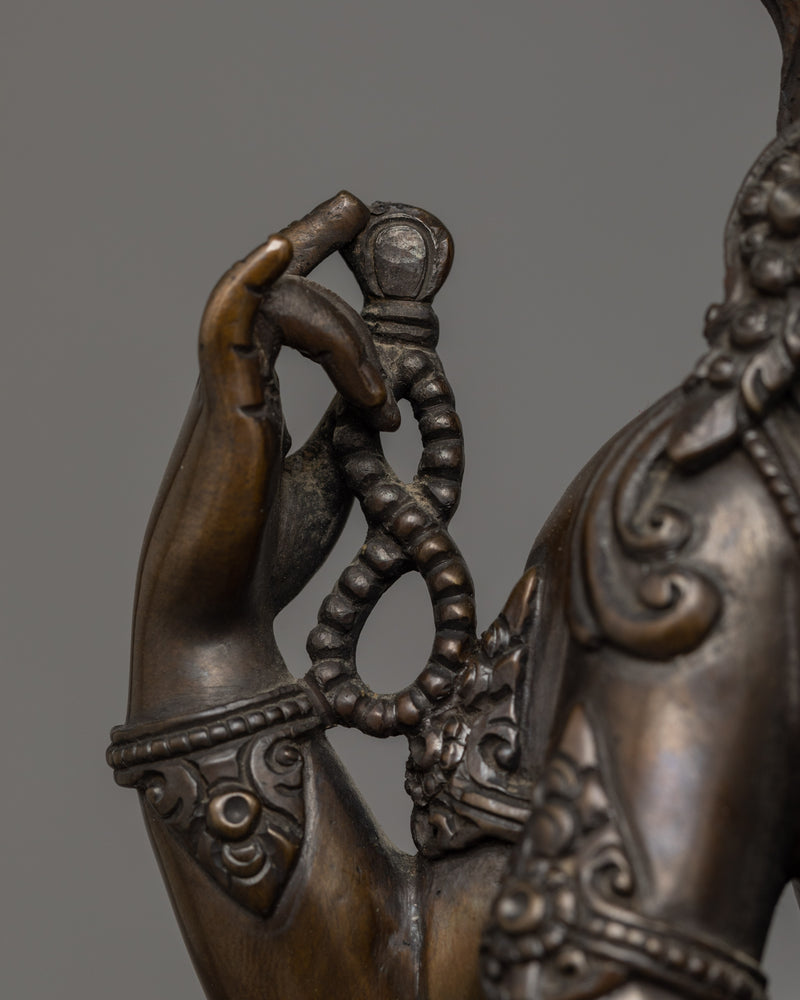 4 Armed Chenrezig with Oxidized Copper Body |  The Buddha of Infinite Compassion