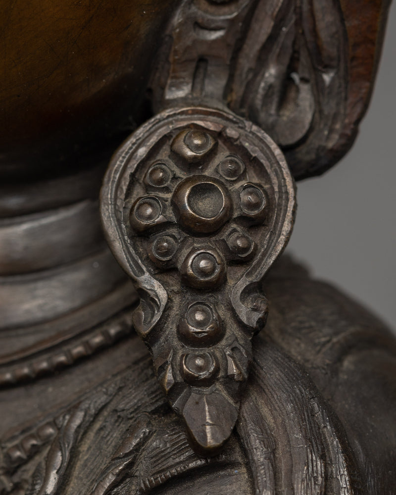 4 Armed Chenrezig with Oxidized Copper Body |  The Buddha of Infinite Compassion