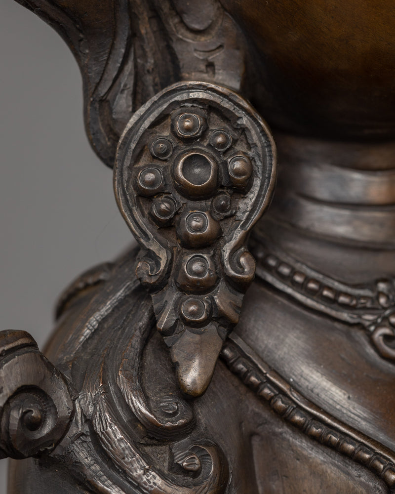 Green Tara with Oxidized Copper Body Statue  | The Swift Savior