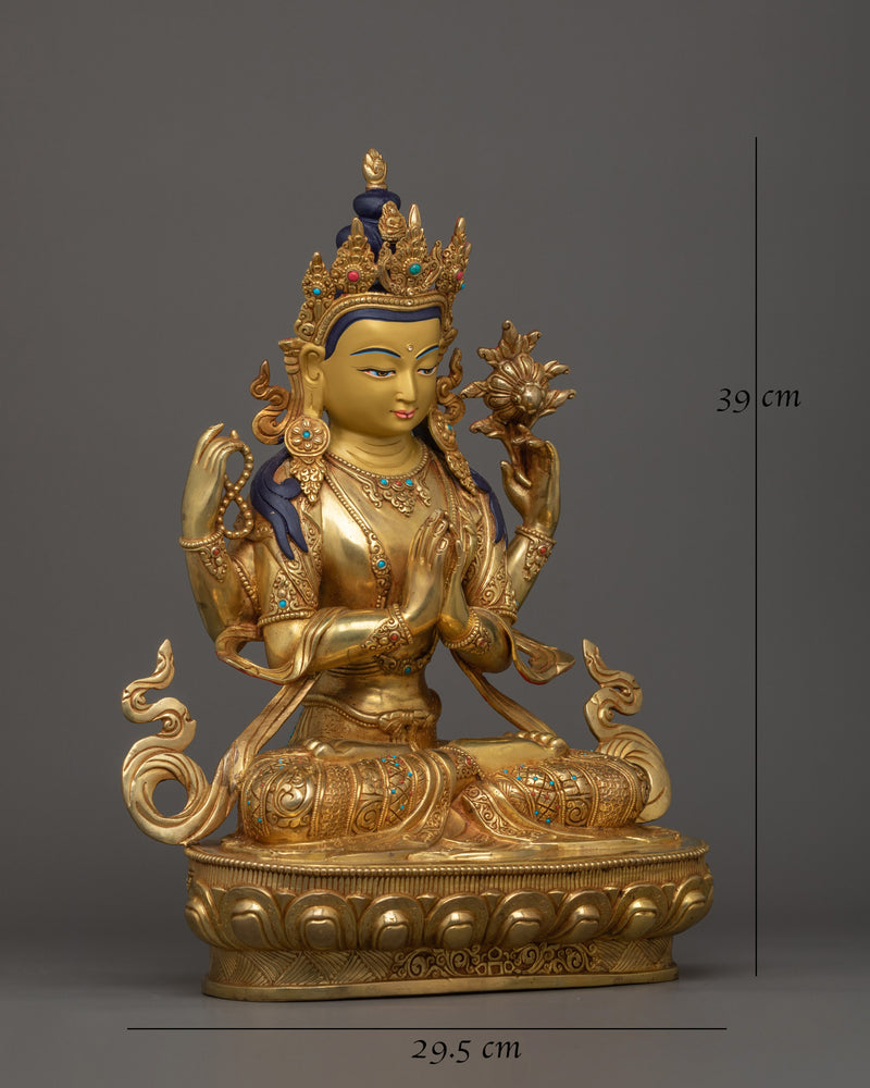 handmade-sculpture-of-four-armed-chenrezig
