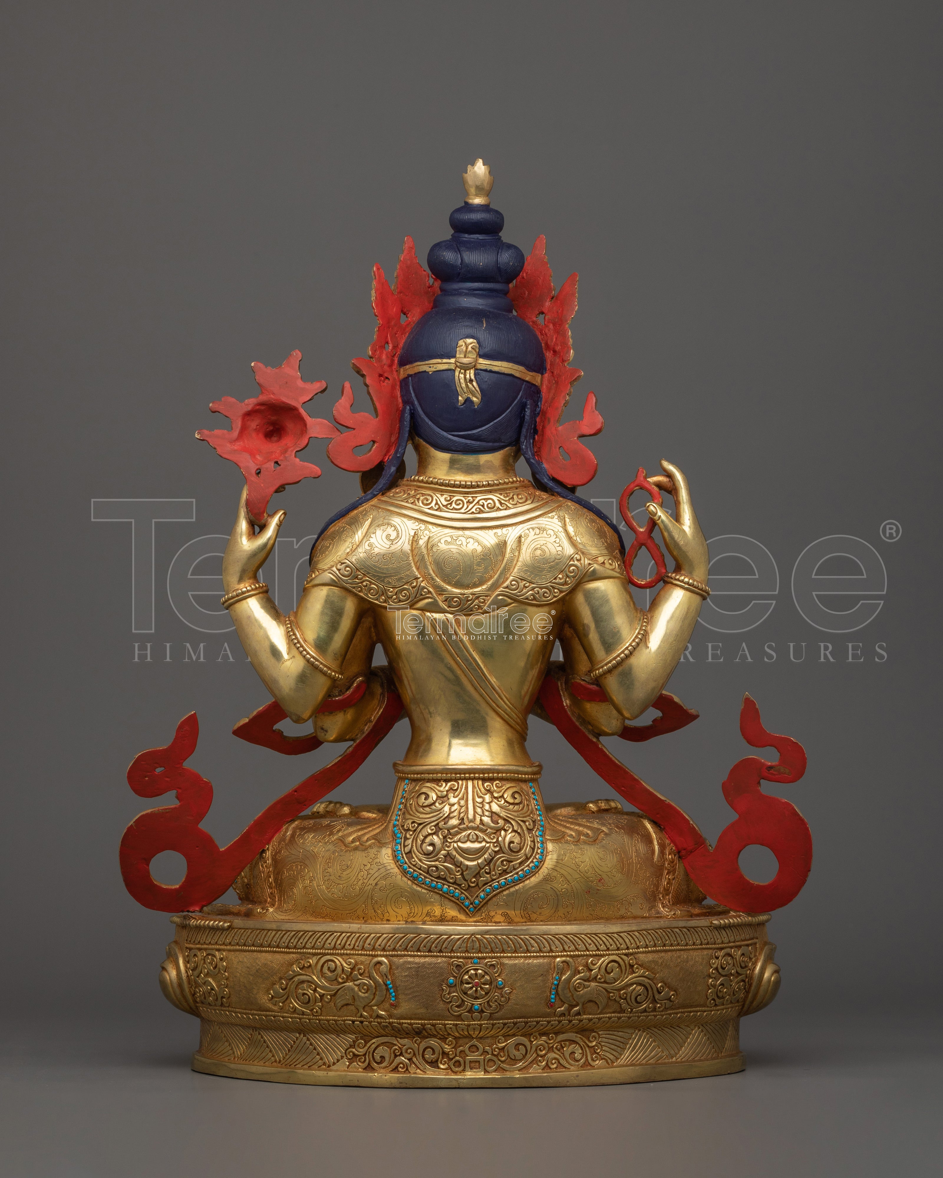 Handmade Sculpture of Four Armed Chenrezig | Bodhisattva of Infinite Compassion
