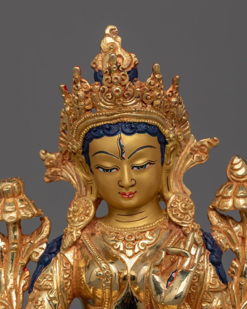 Tibetan Bodhisattva Deity Sita Tara Figurine | A Divine Symbol of Compassion and Wisdom