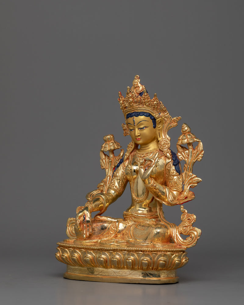 Tibetan Bodhisattva Deity Sita Tara Figurine | A Divine Symbol of Compassion and Wisdom