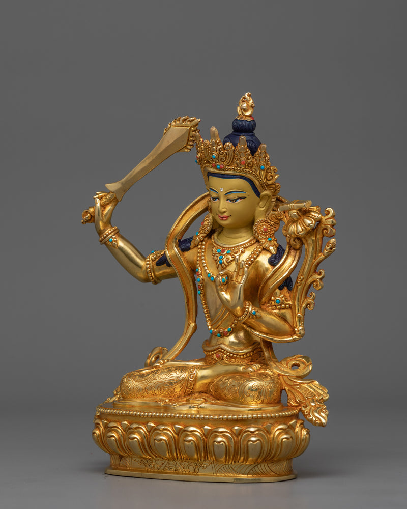 Handmade Golden Manjushri |The Bodhisattva of Wisdom