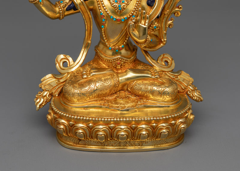 Handmade Golden Manjushri |The Bodhisattva of Wisdom