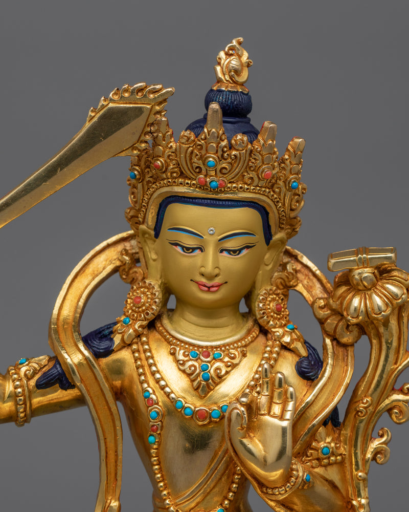 Handmade Golden Manjushri |The Bodhisattva of Wisdom