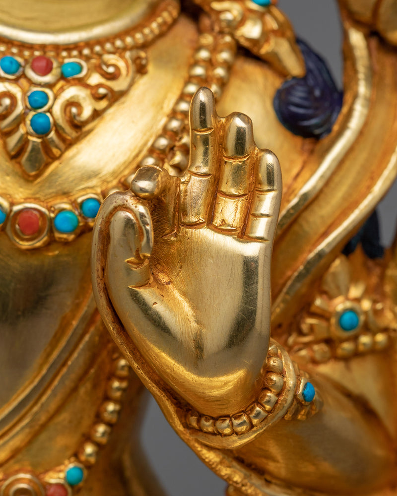 Handmade Golden Manjushri |The Bodhisattva of Wisdom