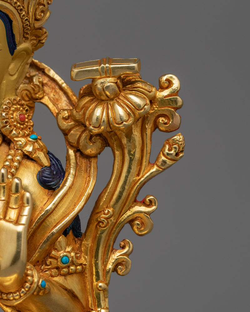 Handmade Golden Manjushri |The Bodhisattva of Wisdom