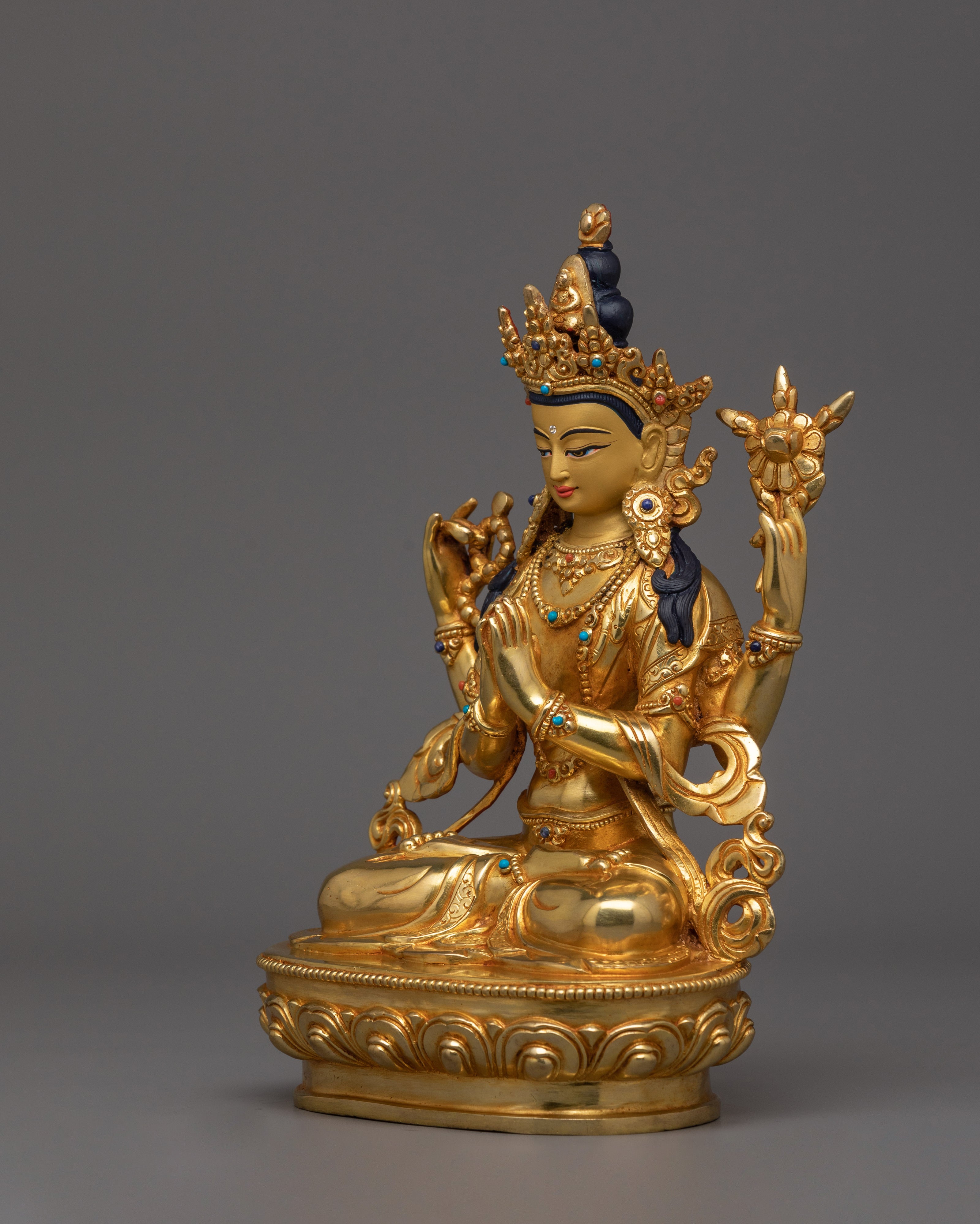 Handmade Figurine Infinite Compassion Deity Chenrezig |The Compassionate Heart