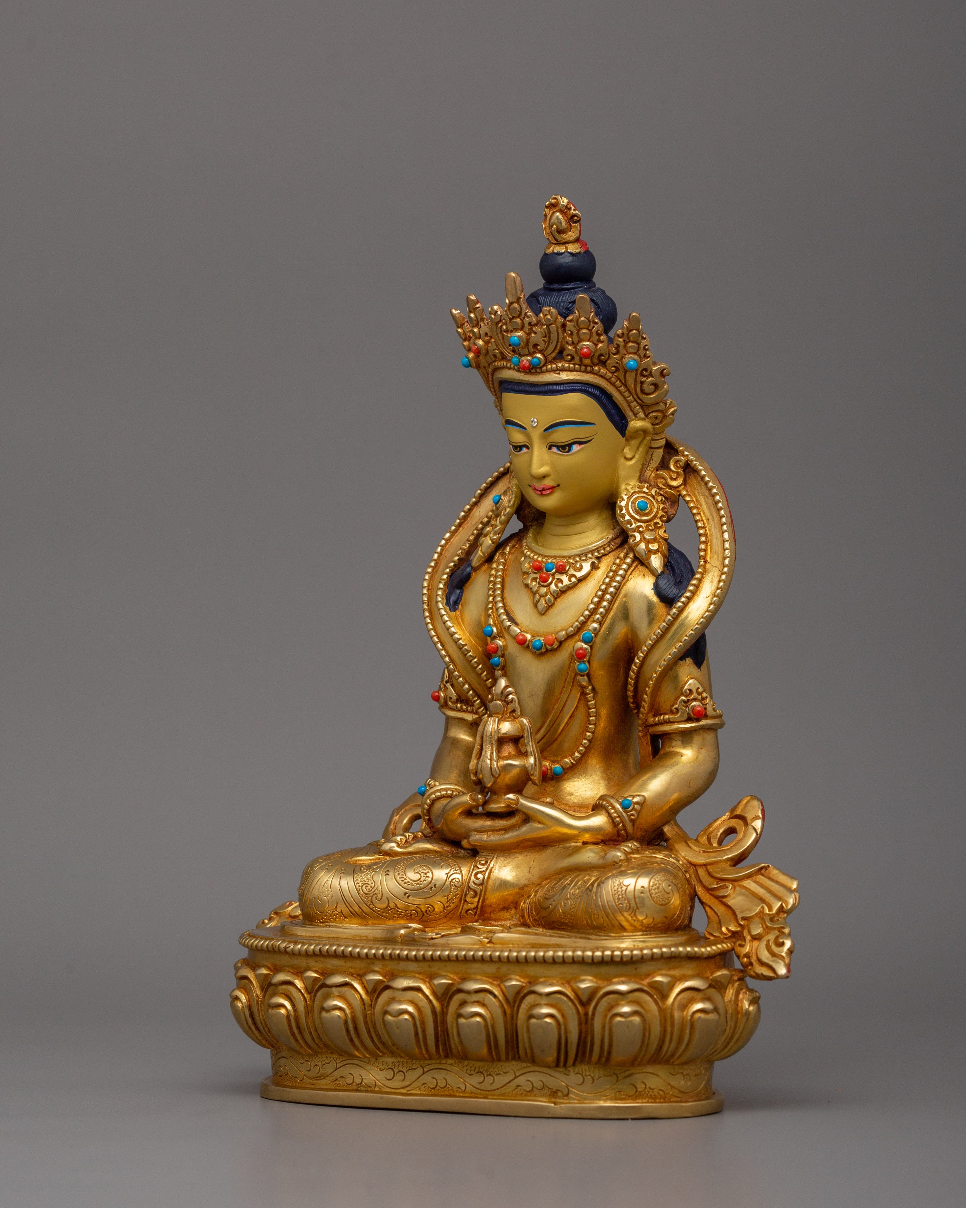 Handmade Statue of Tibetan Deity Amitayus | Compassion and Longevity