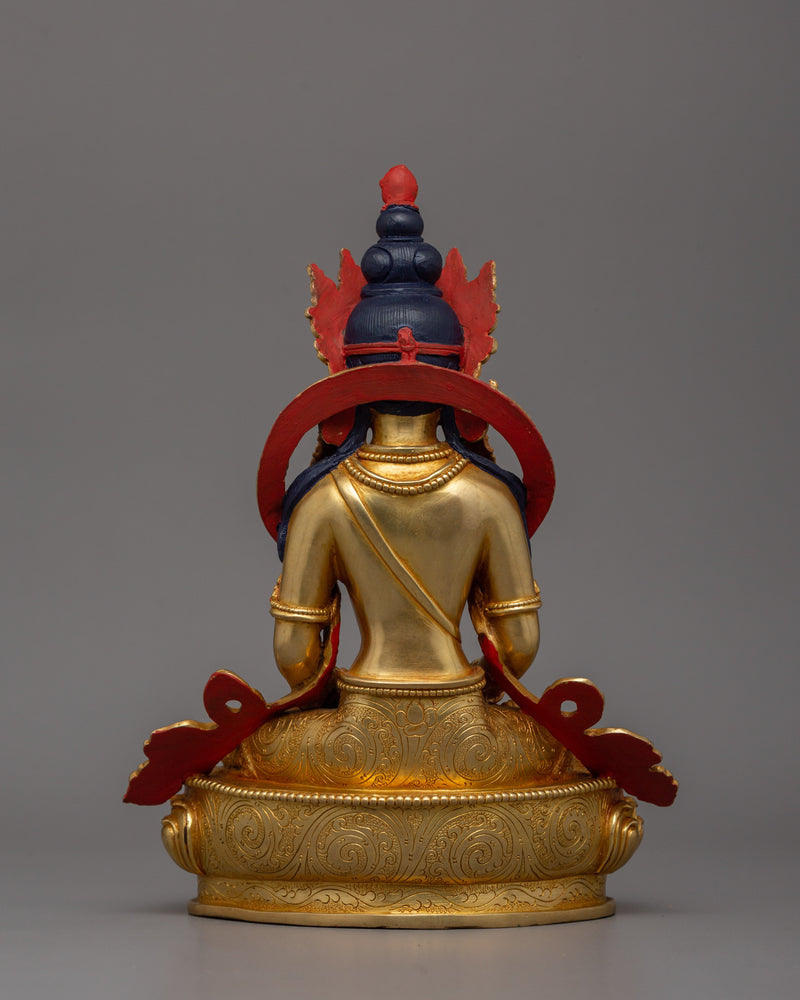 Handmade Statue of Tibetan Deity Amitayus | Compassion and Longevity