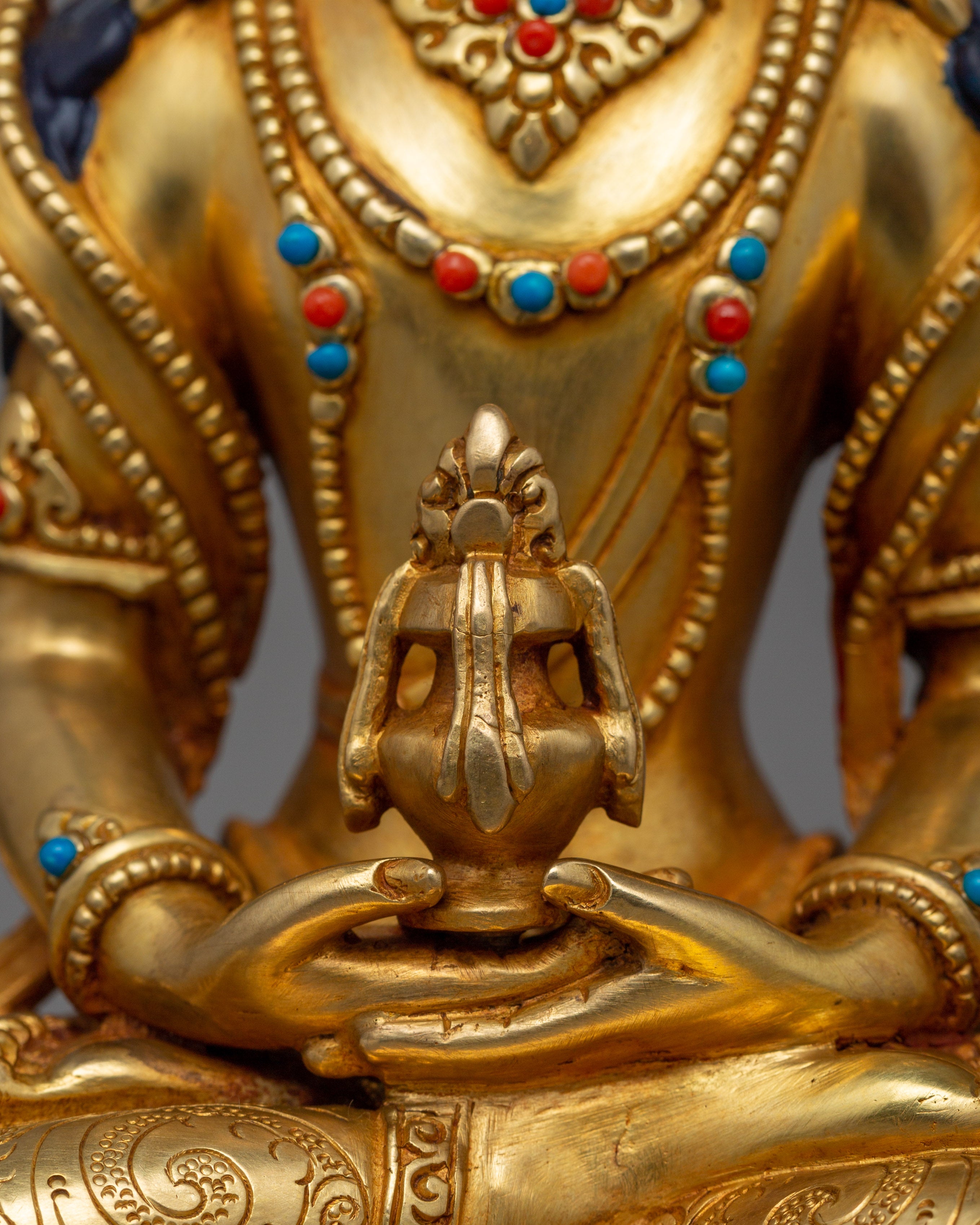 Handmade Statue of Tibetan Deity Amitayus | Compassion and Longevity