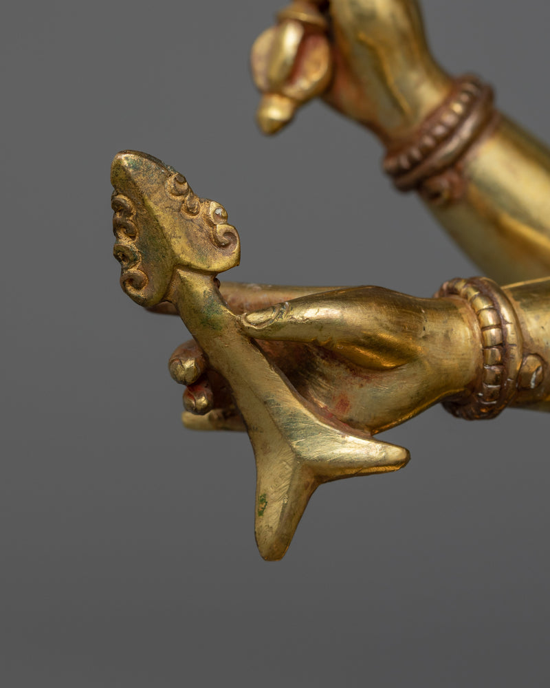 24K Gold Gilded Maha Manjushri Statue |  The Embodiment of Transcendent Wisdom