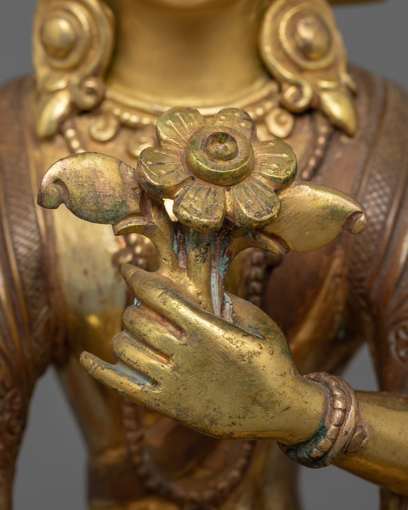 24K Gold Gilded Maha Manjushri Statue |  The Embodiment of Transcendent Wisdom