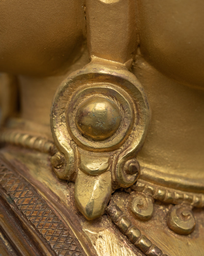 24K Gold Gilded Maha Manjushri Statue |  The Embodiment of Transcendent Wisdom