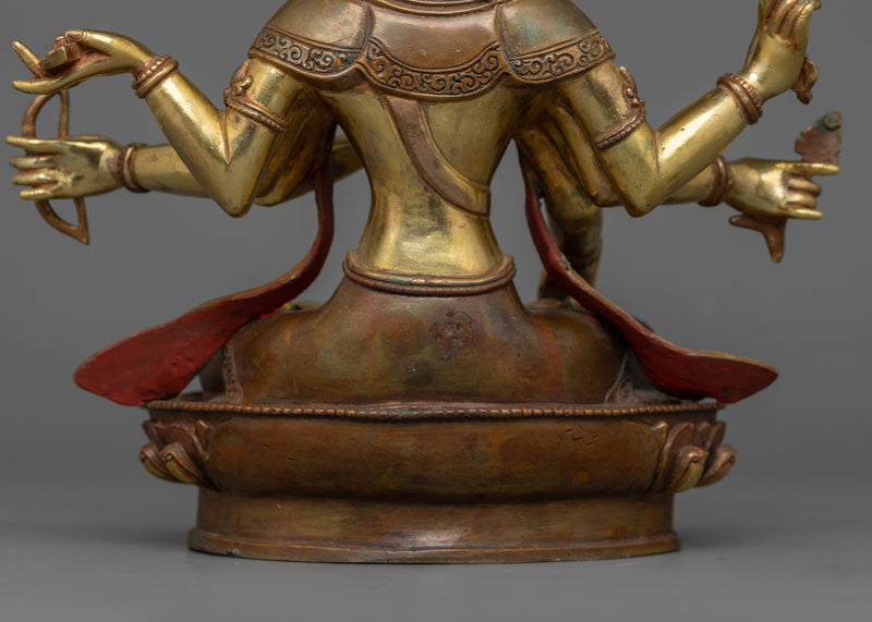 24K Gold Gilded Maha Manjushri Statue |  The Embodiment of Transcendent Wisdom