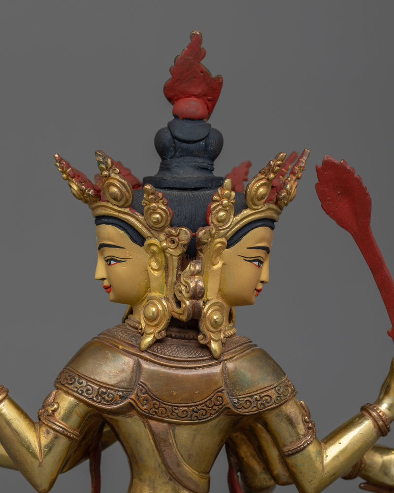 24K Gold Gilded Maha Manjushri Statue |  The Embodiment of Transcendent Wisdom
