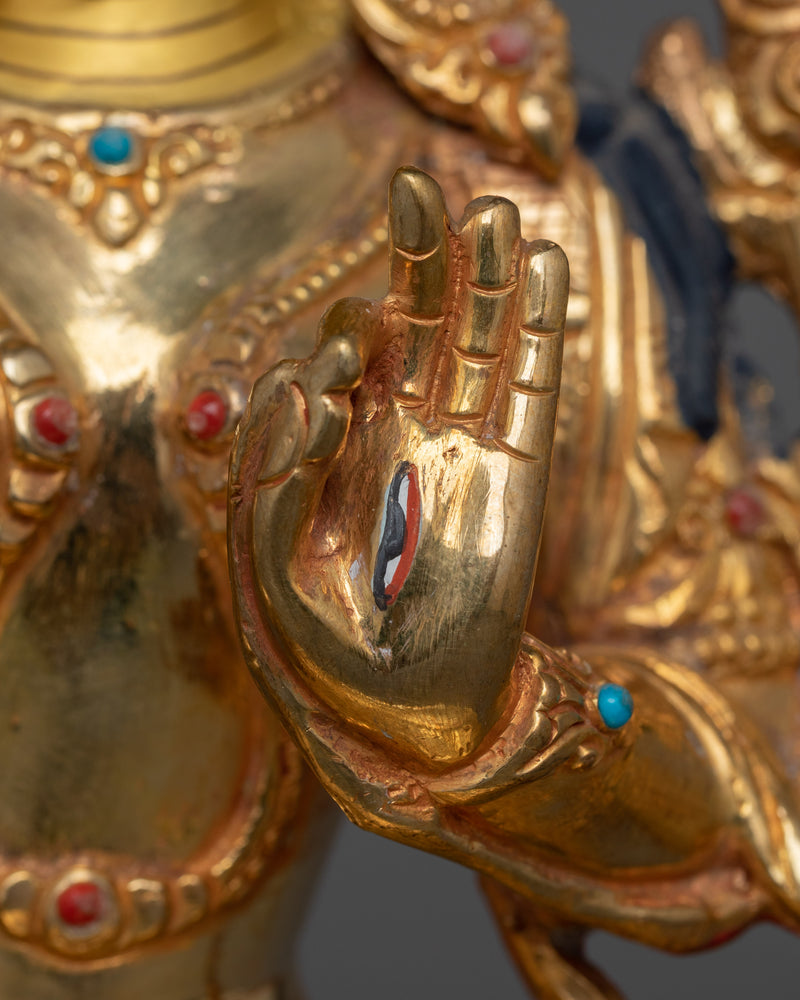 Handmade Golden Statue of Seven Eyes White Tara | The Goddess of Longevity
