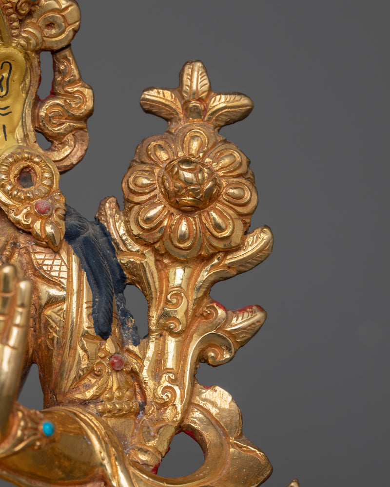 Handmade Golden Statue of Seven Eyes White Tara | The Goddess of Longevity