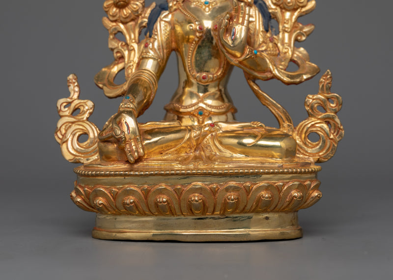 Handmade Golden Statue of Seven Eyes White Tara | The Goddess of Longevity