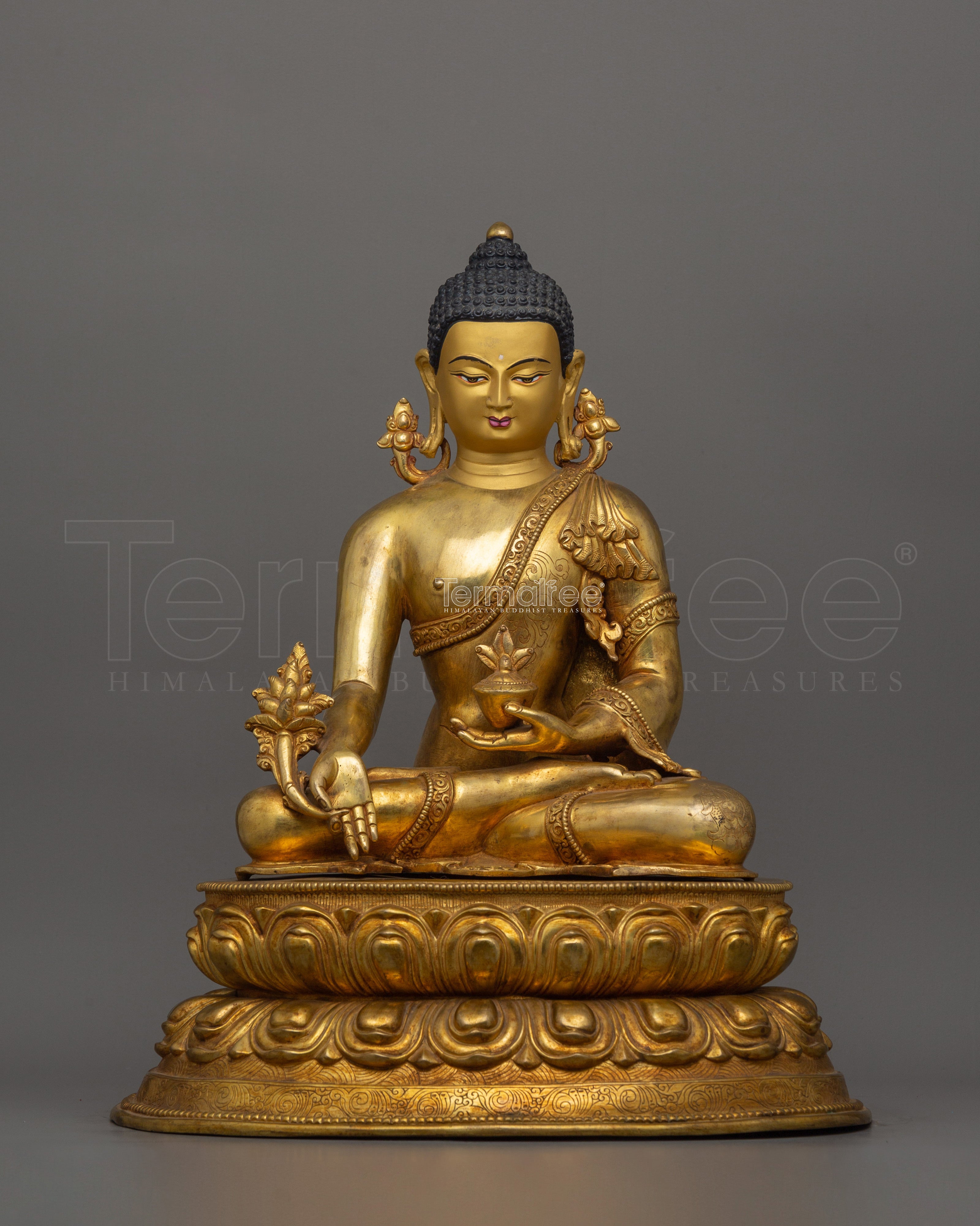 24K Gold Gilded Healer Medicine Buddha Statue | The Healing Master