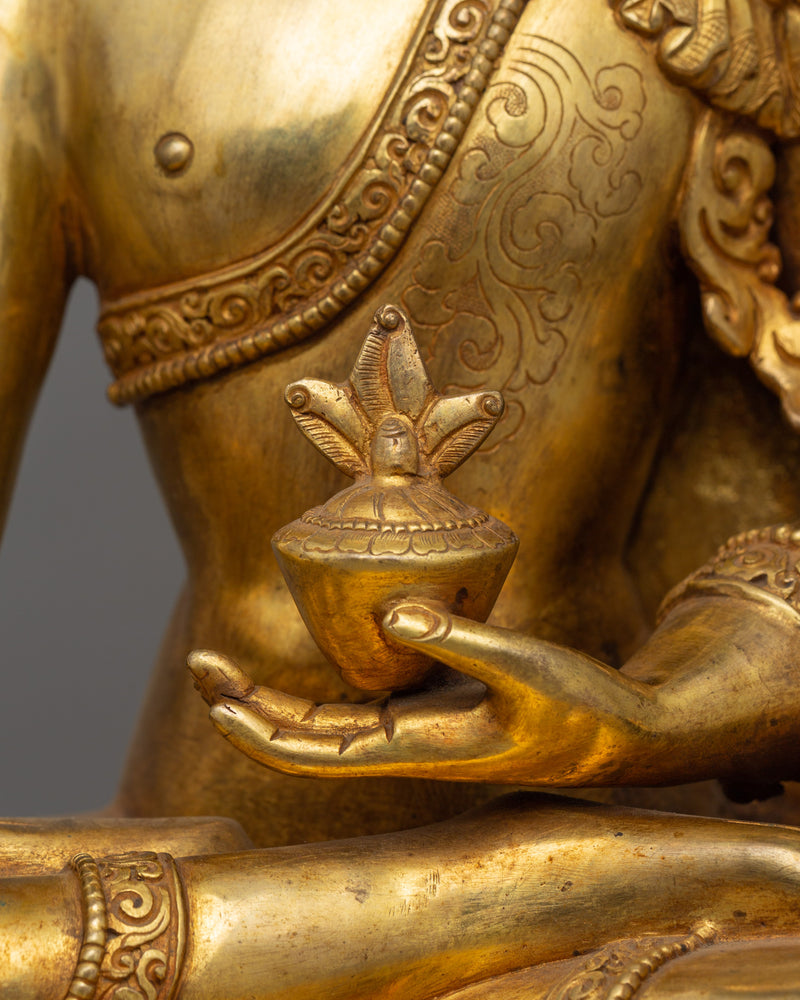 24K Gold Gilded Healer Medicine Buddha Statue | The Healing Master