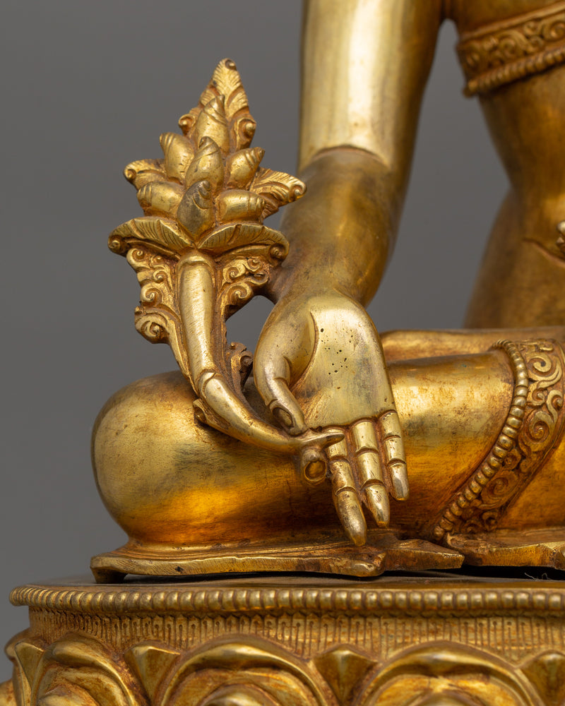 24K Gold Gilded Healer Medicine Buddha Statue | The Healing Master