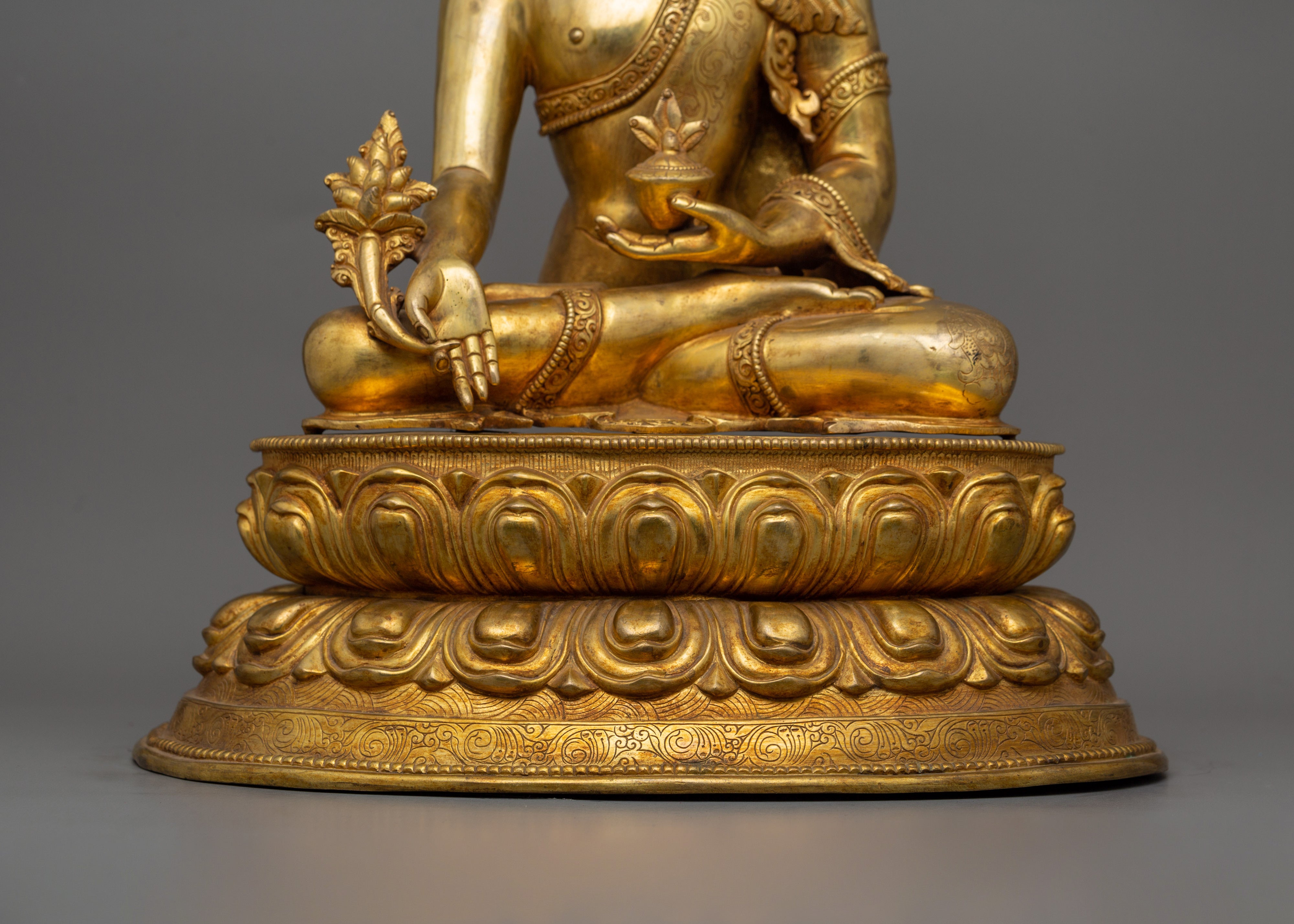 24K Gold Gilded Healer Medicine Buddha Statue | The Healing Master