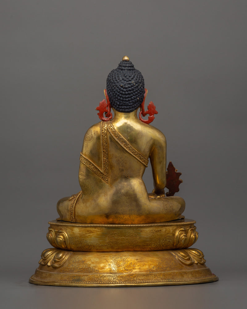 24K Gold Gilded Healer Medicine Buddha Statue | The Healing Master