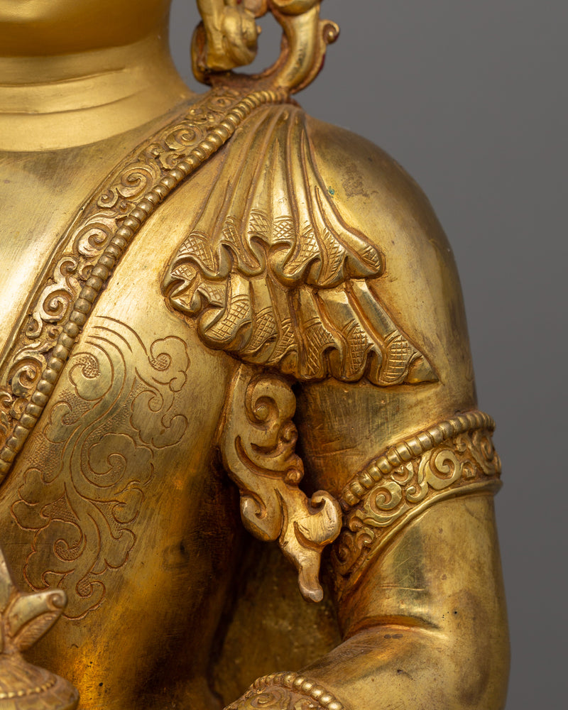 24K Gold Gilded Healer Medicine Buddha Statue | The Healing Master