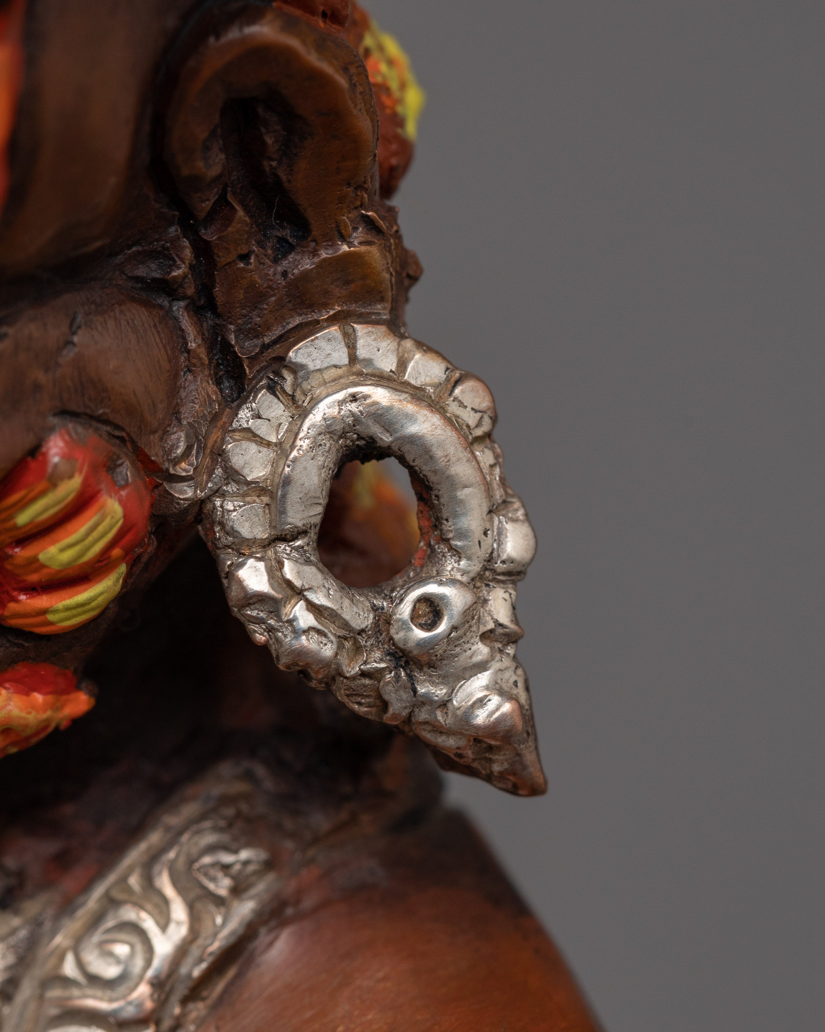 Silver Plated Mahakala Statue |  The Fierce Protector of Dharma