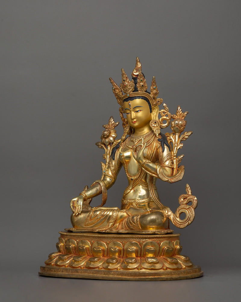 Himalayan Statue of Seven Eyed White Tara | Handcrafted Sita Tara Statue