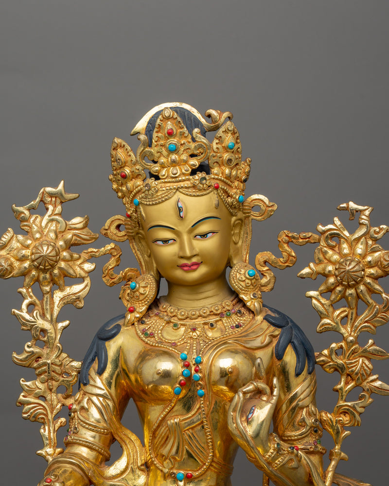 Tibetan Statue of White Tara Compassion Deity | Handcrafted Sita Tara