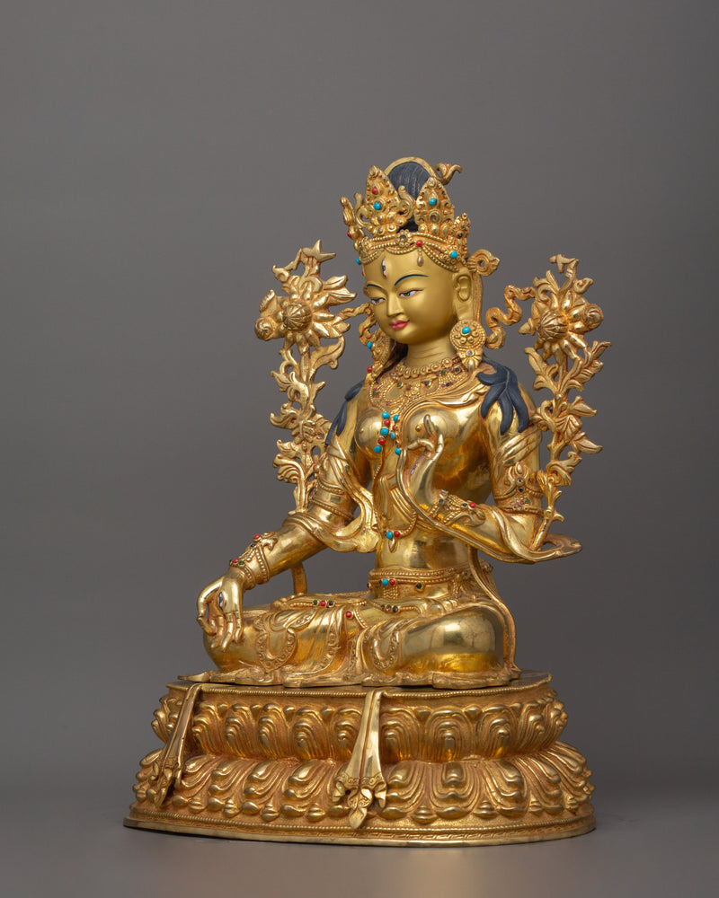 Tibetan Statue of White Tara Compassion Deity | Handcrafted Sita Tara