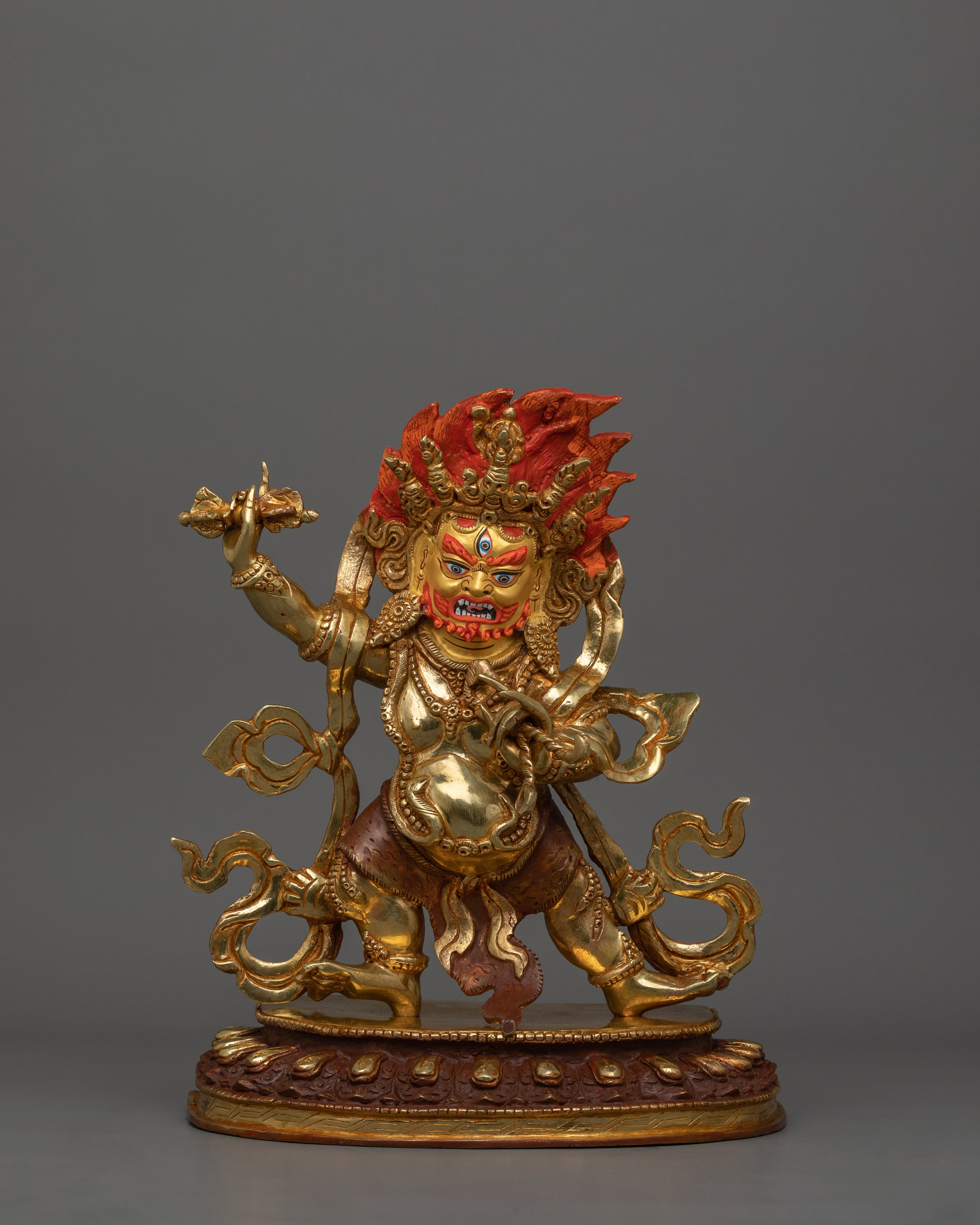 Handmade Golden Vajrapani  Statue | 24K Gold Gilded