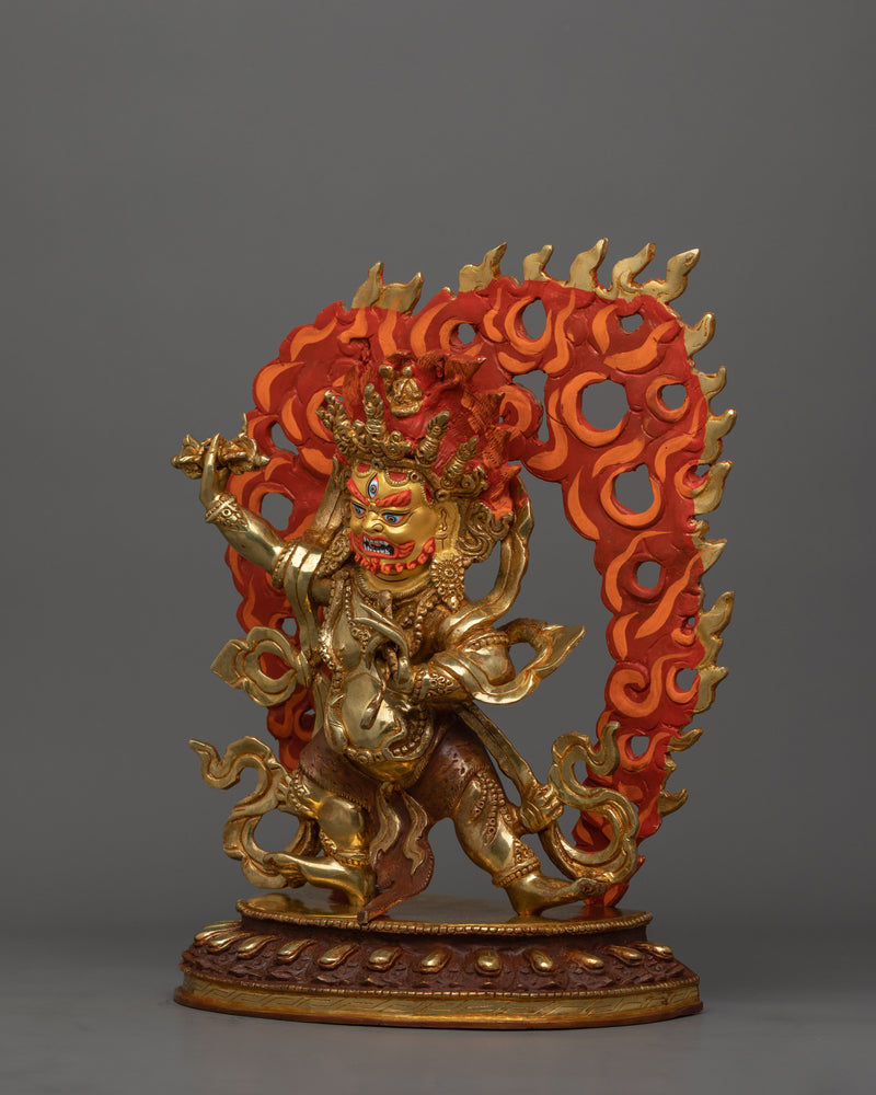 Handmade Golden Vajrapani  Statue | 24K Gold Gilded