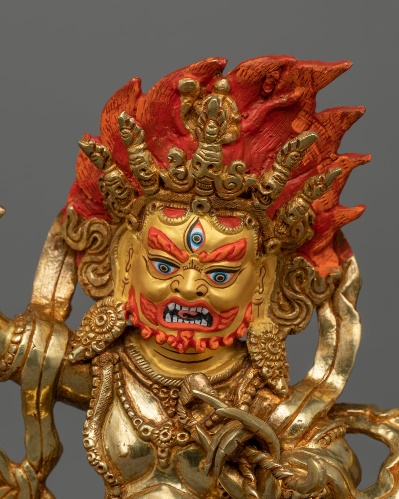Handmade Golden Vajrapani  Statue | 24K Gold Gilded