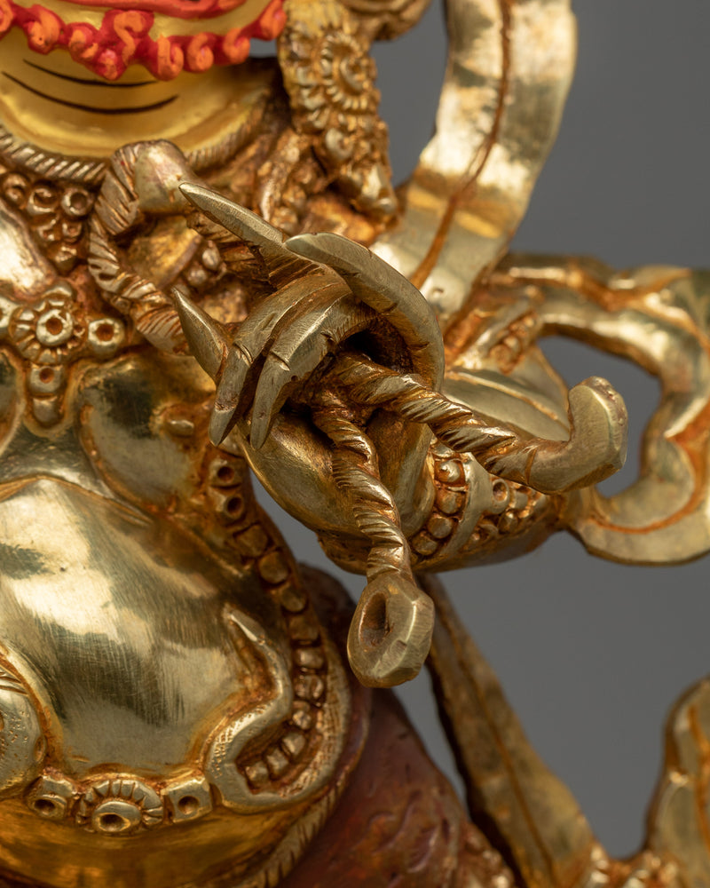 Handmade Golden Vajrapani  Statue | 24K Gold Gilded