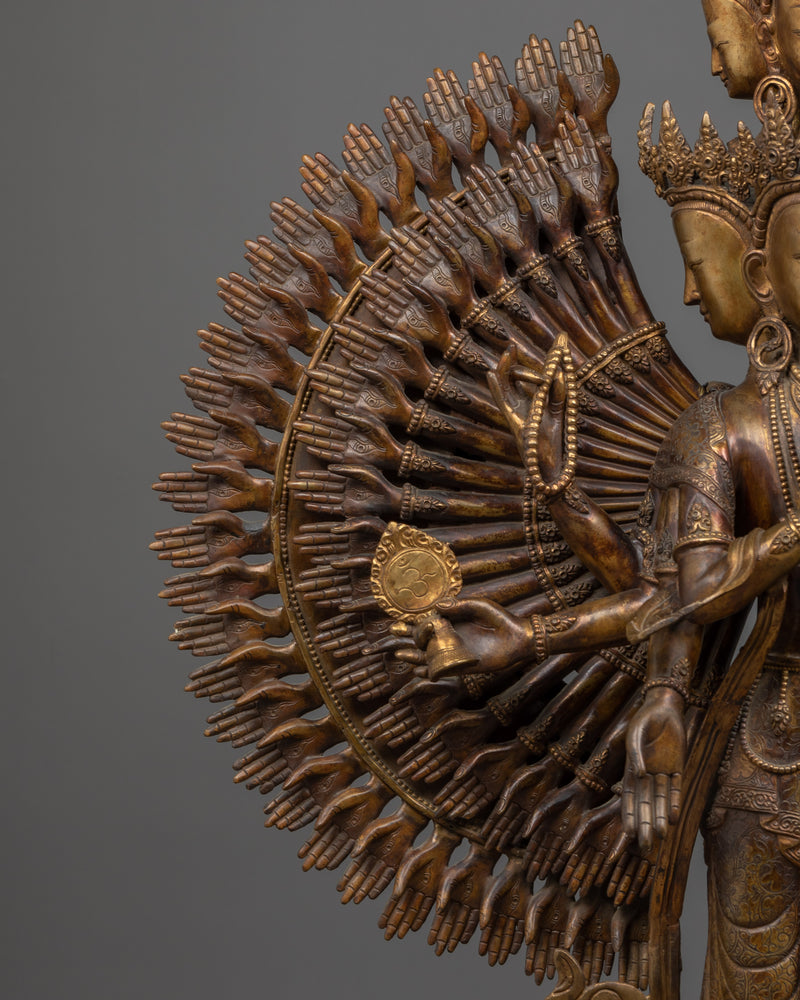 Handmade 1000 Armed Chenrezig Statue | Himalayan Treasure of Nepal