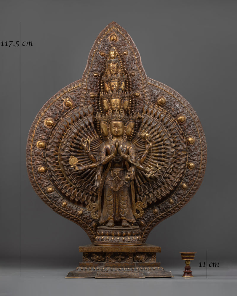 Handmade 1000 Armed Chenrezig Statue | Himalayan Treasure of Nepal