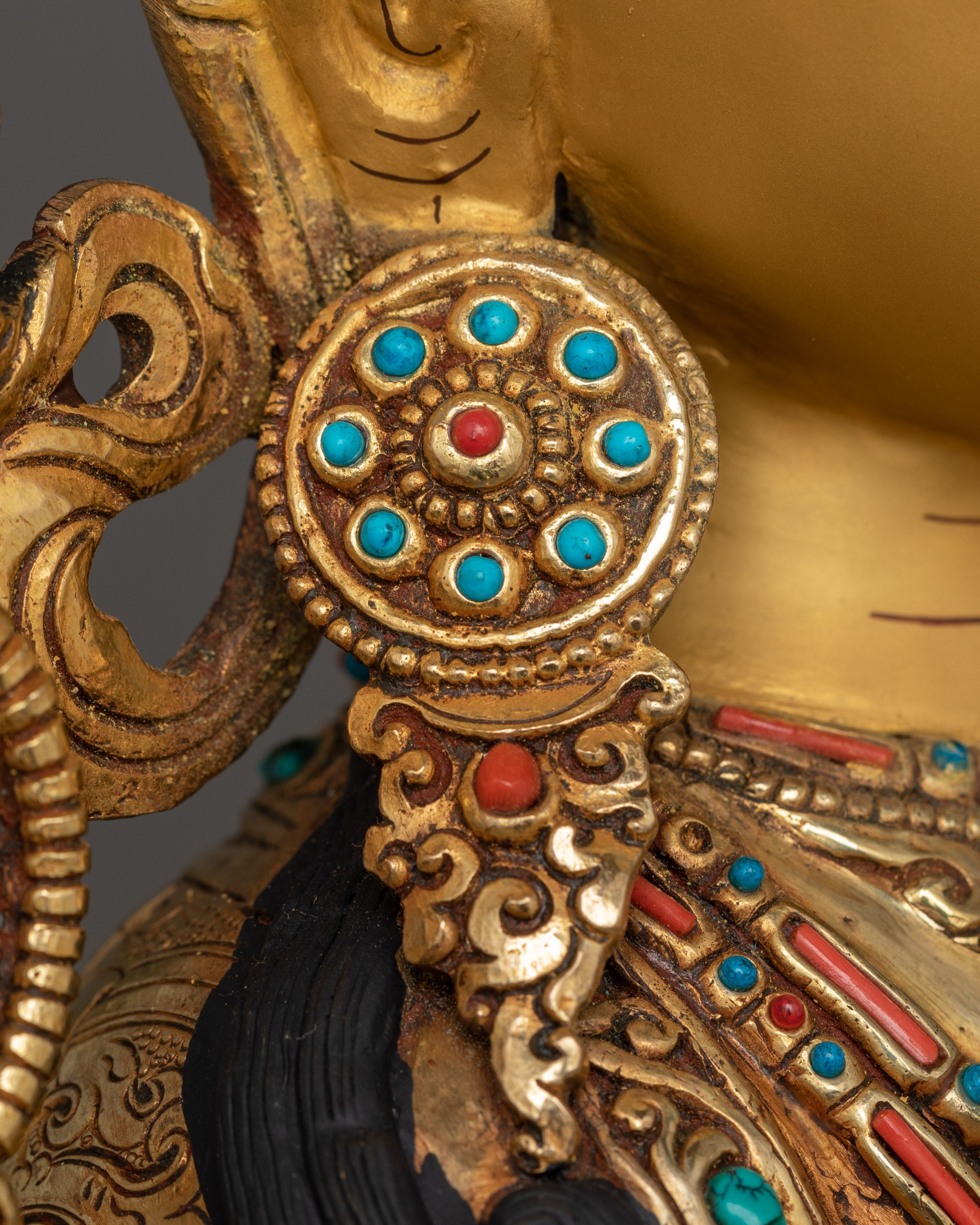 Handmade Sculpture of 4 Armed Chenrezig | The Embodiment of Infinite Compassion