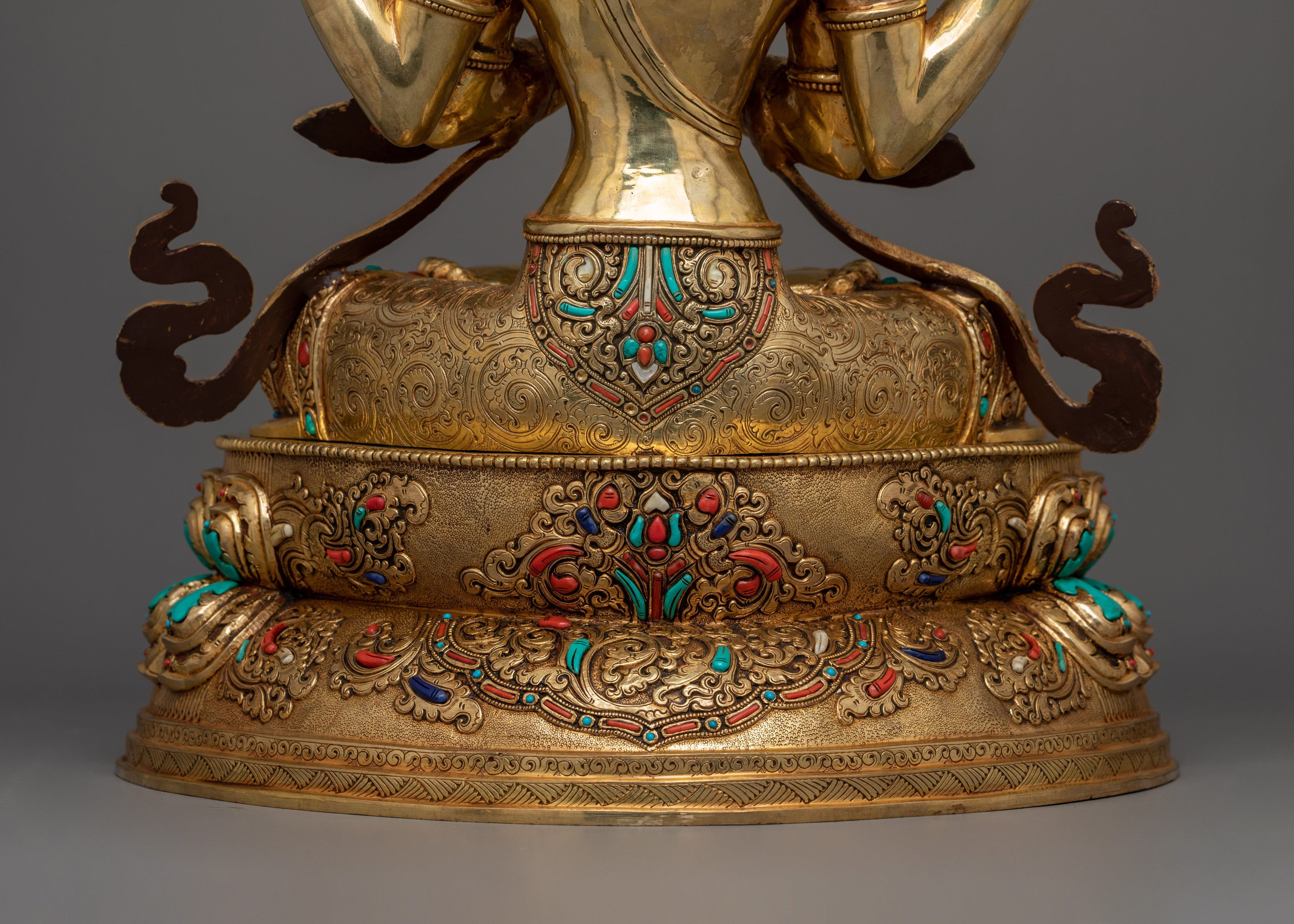 Handmade Sculpture of 4 Armed Chenrezig | The Embodiment of Infinite Compassion