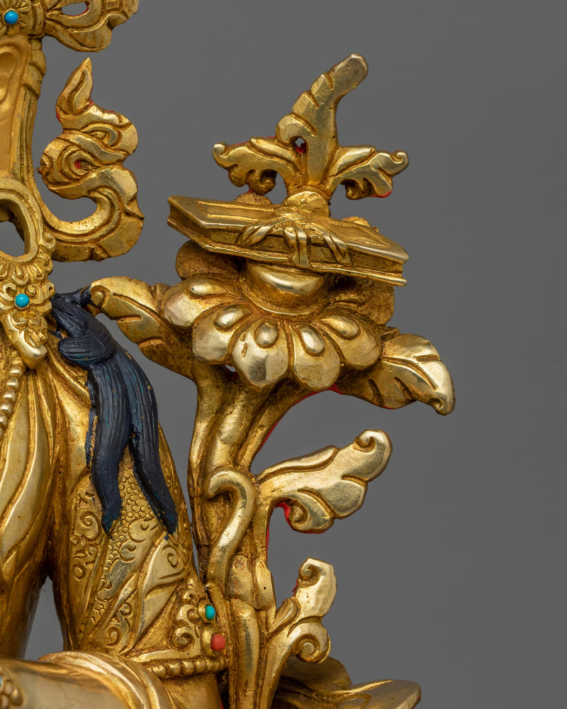 Himalayan Statue of Knowledge Deity, Manjushri | The Deity of Wisdom and Spiritual Insight